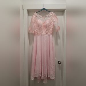 Elegant Pink Lace Dress